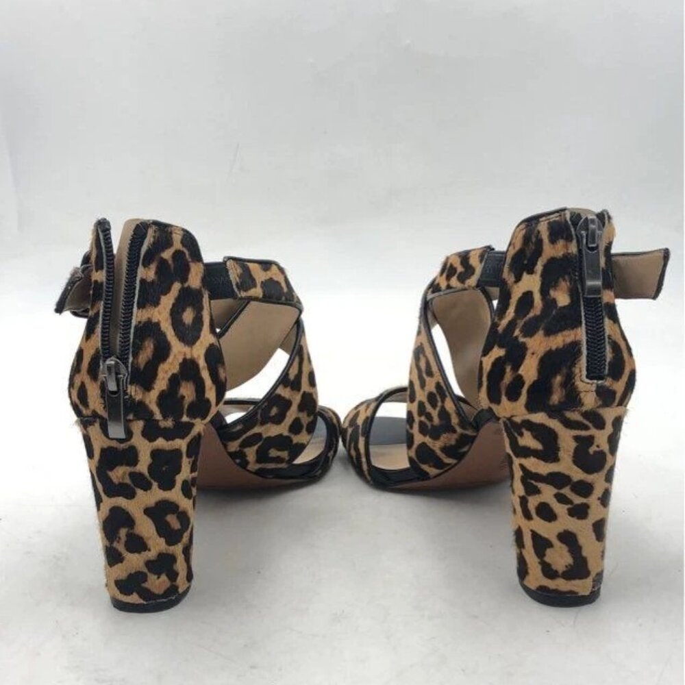Franco Sarto Women's Cheetah Print Strappy Block Heels - Size 8.5M - Picture 6 of 8